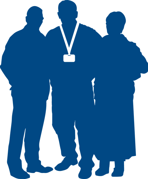 3 people in a silhouette