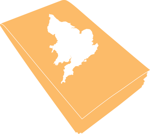 Icon of England on an illustration of a folded map